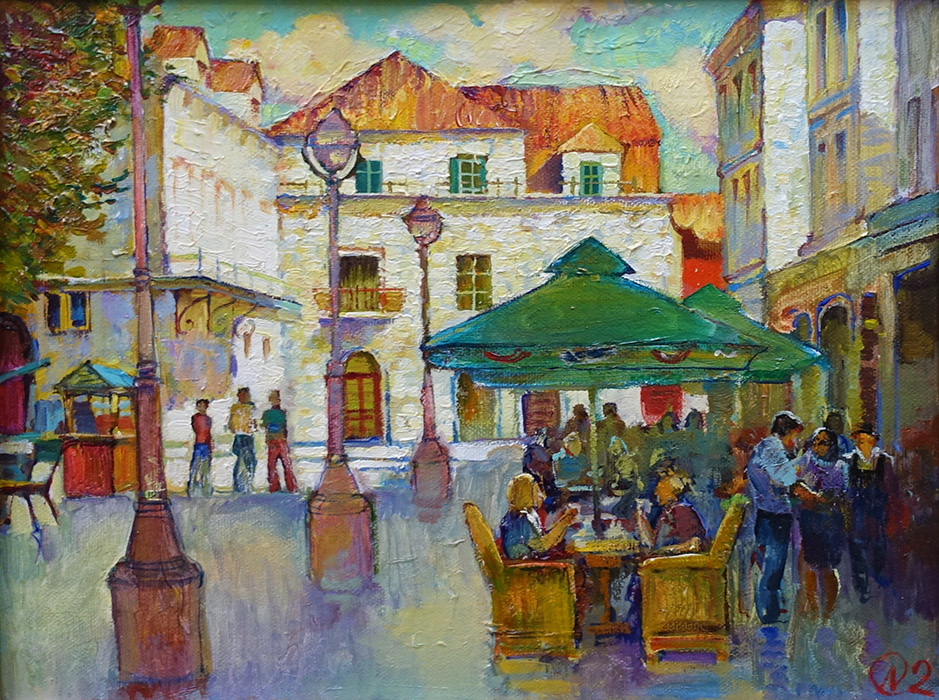 художник  Налетова Ольга, картина Кафе на площади