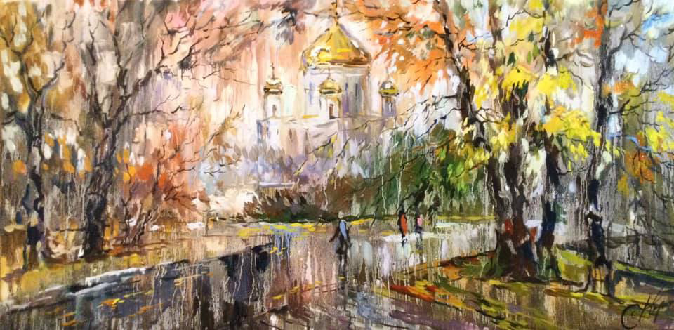  художник  Чарина Анна, картина Осень в парке Музеон