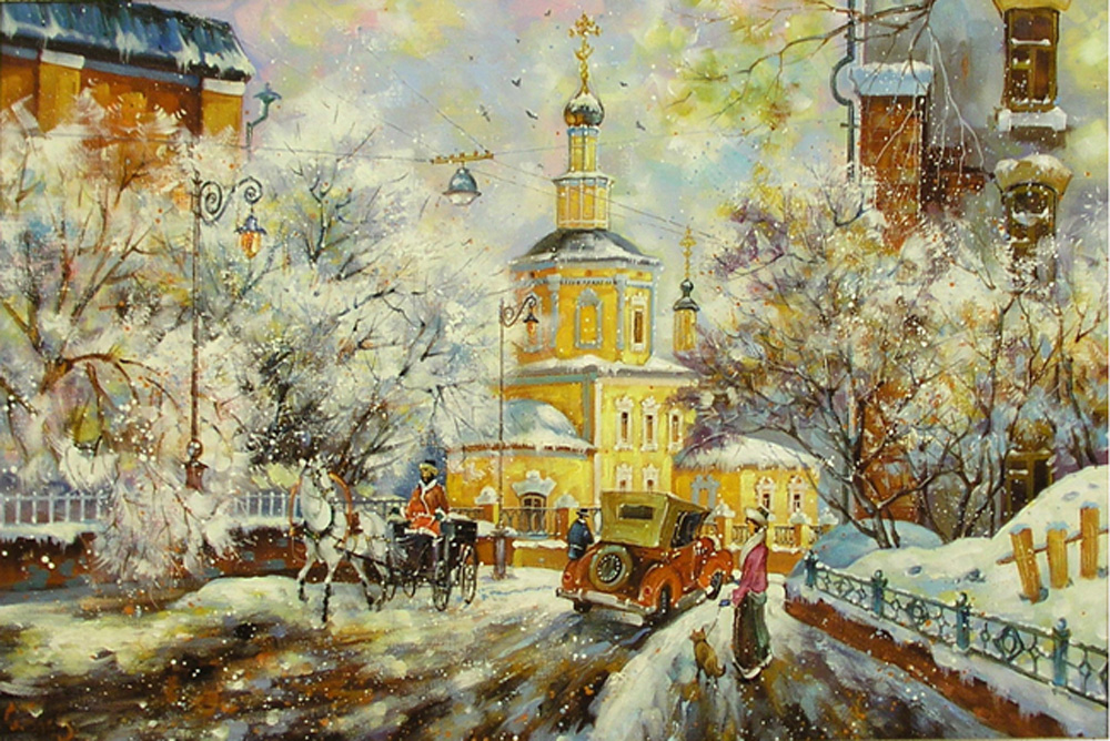  художник  Боев Сергей , картина Храм Живоначальной Троицы в Хохлах 