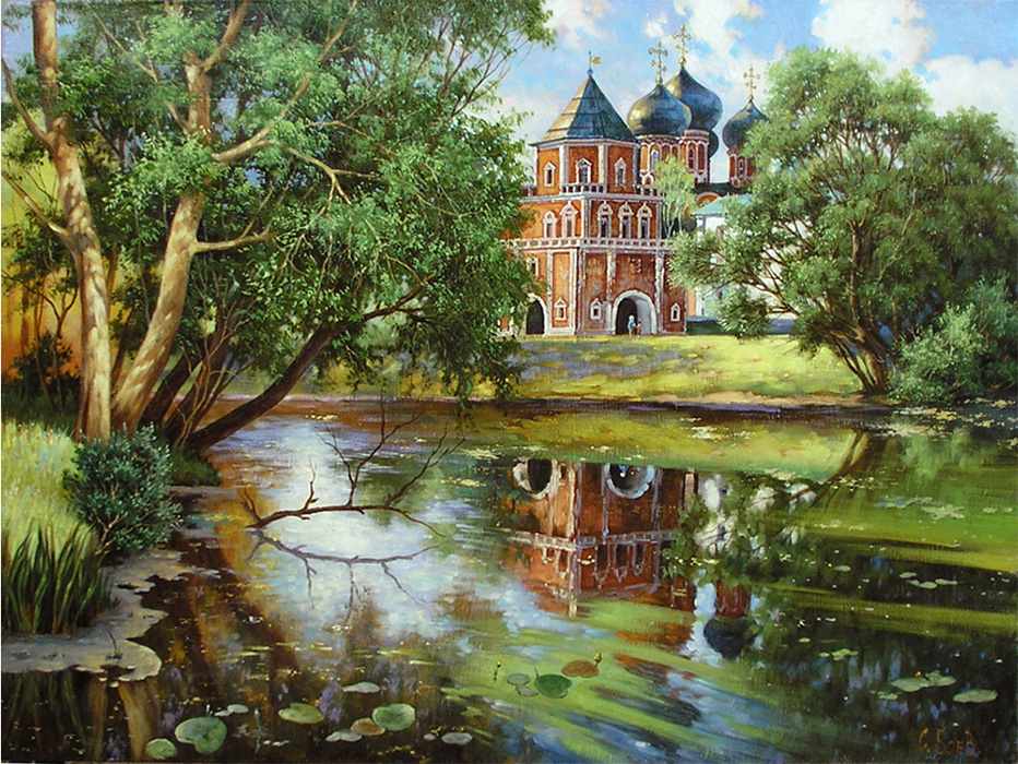  художник  Боев Сергей , картина Серебрянно-виноградный пруд. Измайлово