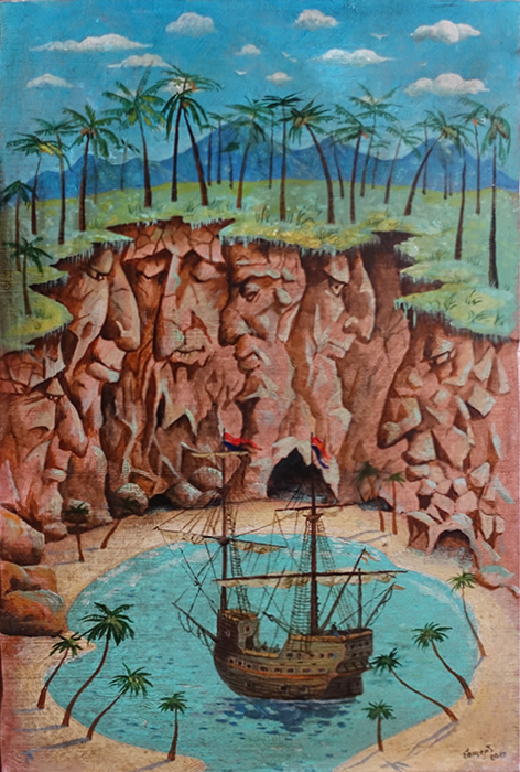  художник  Щербатых Олег , картина Остров каменных пиратов