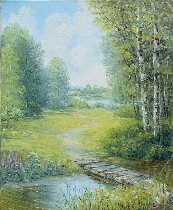  художник  Синев Евгений, картина Тропинка в лес