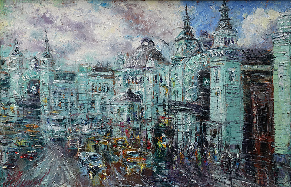  художник  Еникеев Юнис, картина Белорусский вокзал