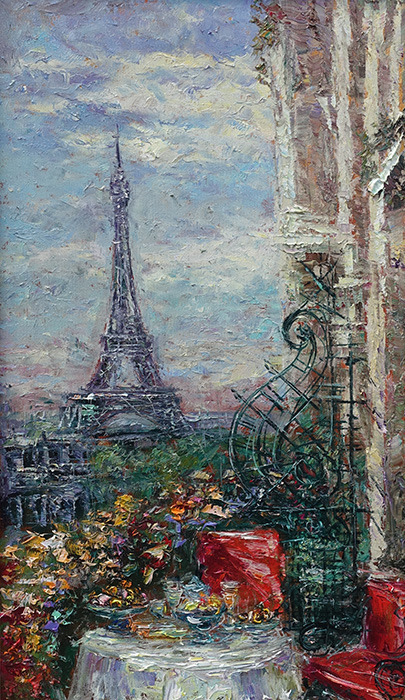  художник  Еникеев Юнис, картина Воспоминание о Париже