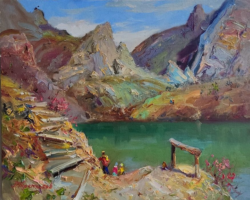  художник  Третьяков Роман, картина Горное озеро