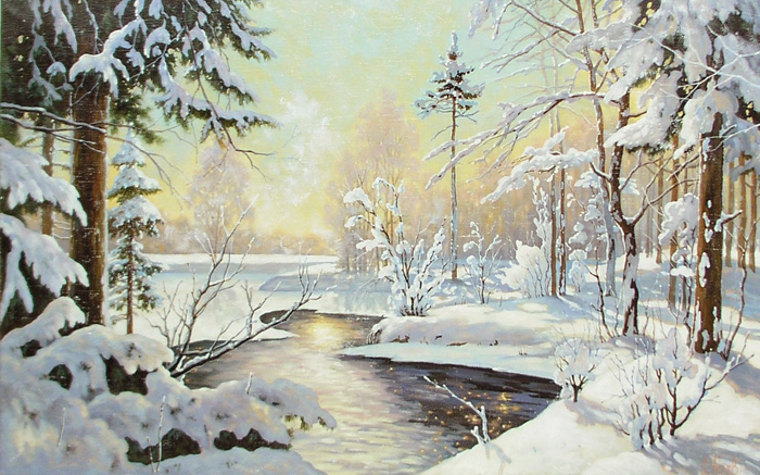  художник  Боев Сергей , картина Теплый зимний день