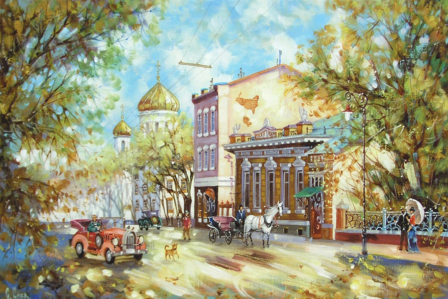  художник  Боев Сергей , картина Гагаринский переулок