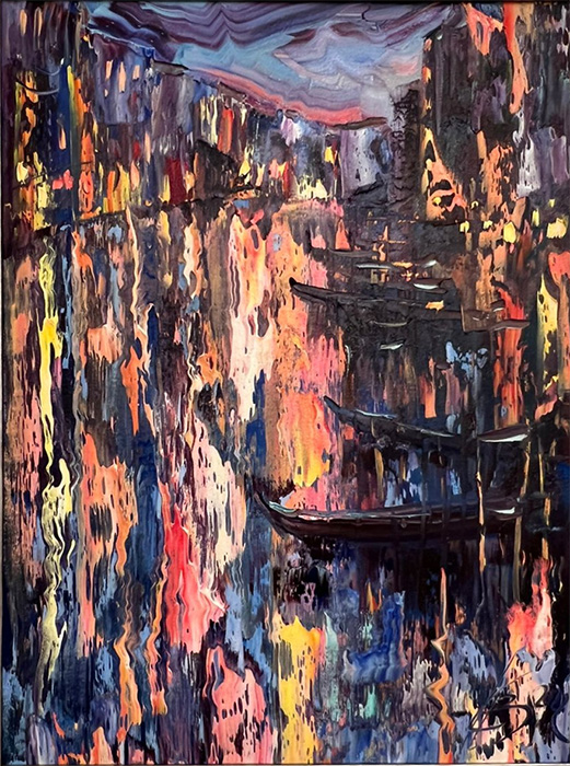  художник  Кравчук Влад, картина Ночные огни Венеции