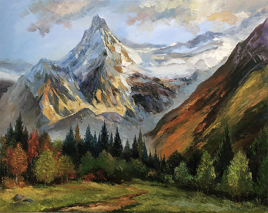  художник  Сергеев Александр  , картина Золотая осень в горах