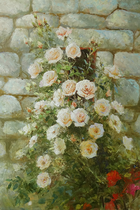  художник  Комаров Николай, картина Куст роз