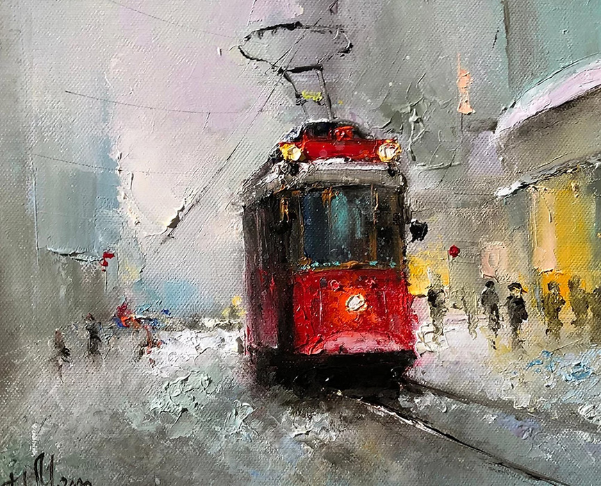  художник  Медведев Игорь, картина Стамбульский трамвай