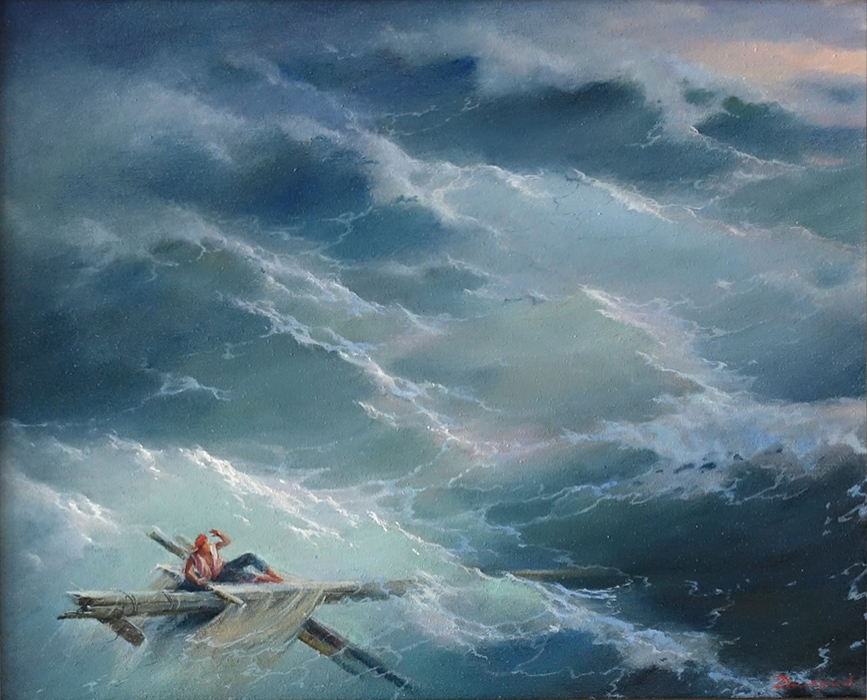  художник  Дмитриев Георгий, картина Среди бурного моря