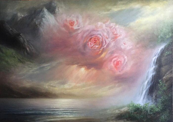  художник  Пономаренко Альфия, картина Тайна розовых облаков