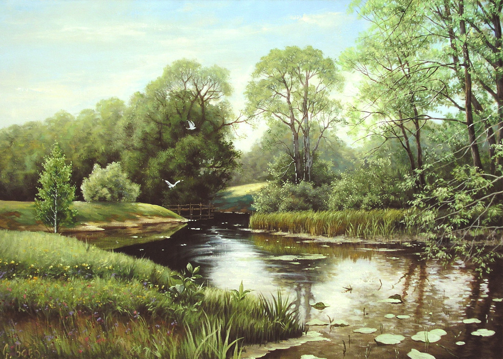  художник  Боев Сергей , картина На берегу реки