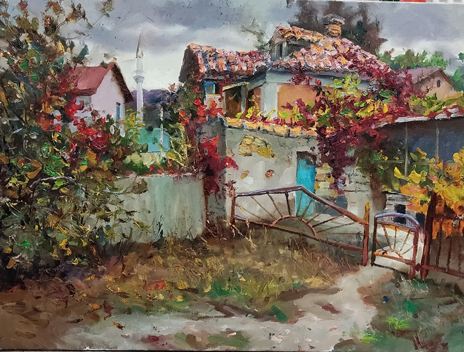 художник  Третьяков Роман, картина Старый дом в Щебетовке