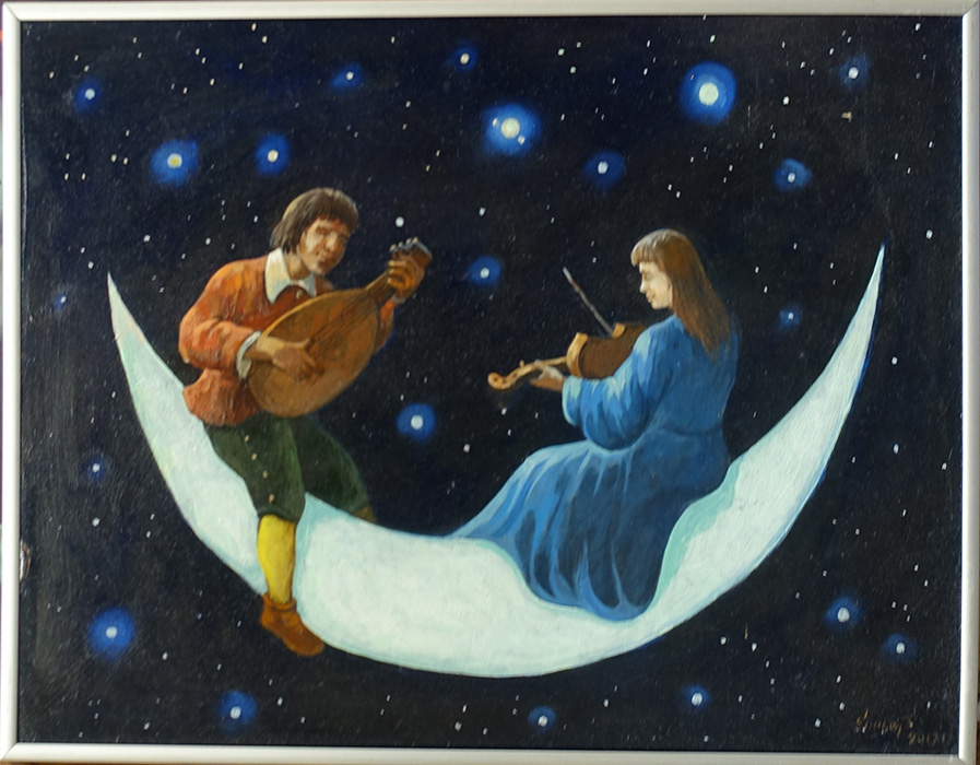  художник  Щербатых Олег , картина С  милым рай на луне