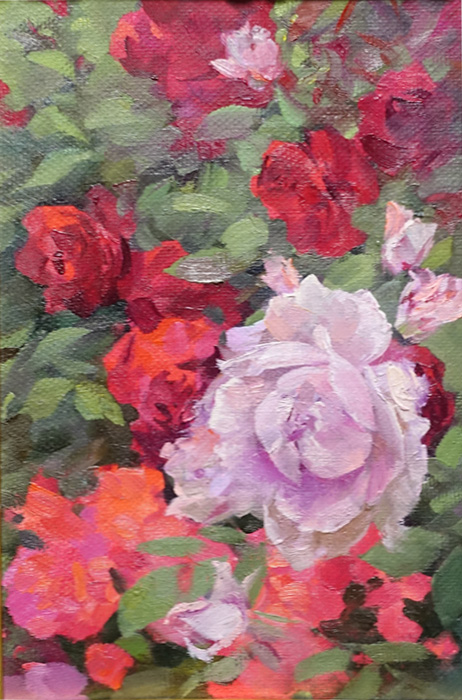  художник  Бирюкова Майя , картина Розы в саду Эрмитаж