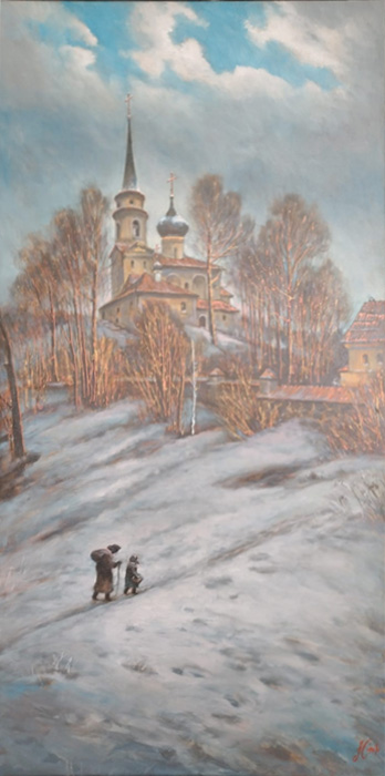  художник  Стрелков Александр, картина К храму