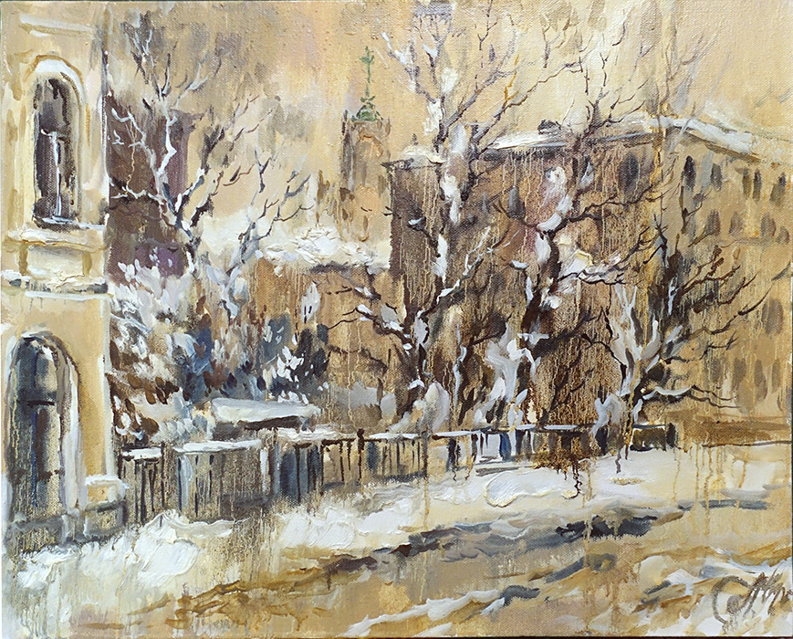  художник  Чарина Анна, картина Снежный день на Садовнической  улице
