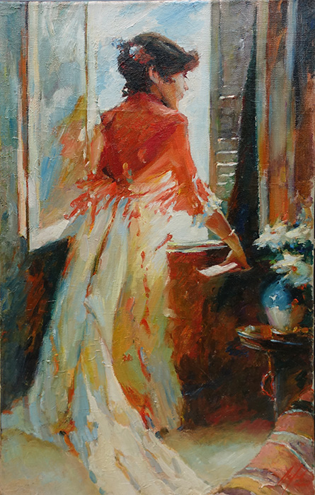 художник  Лихоманов Юрий, картина Испанка у окна