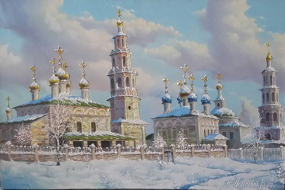  художник  Ленский Валерий, картина Чебоксары -18 век. Архангельская улица