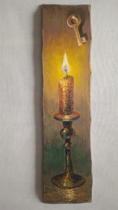  художник  Литвяков Сергей, картина Натюрморт со свечой
