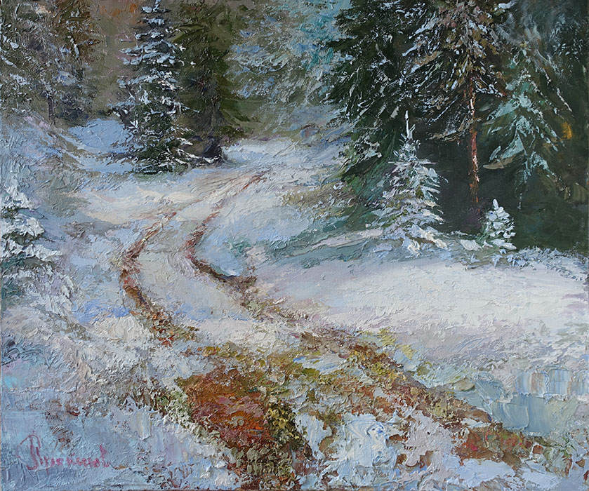  художник  Проказов Борис, картина Первый снег
