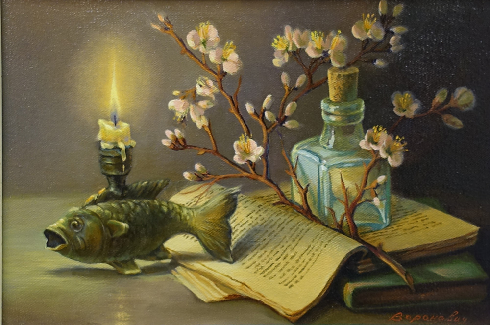  художник  Воронович Андрей, картина Натюрморт со свечой