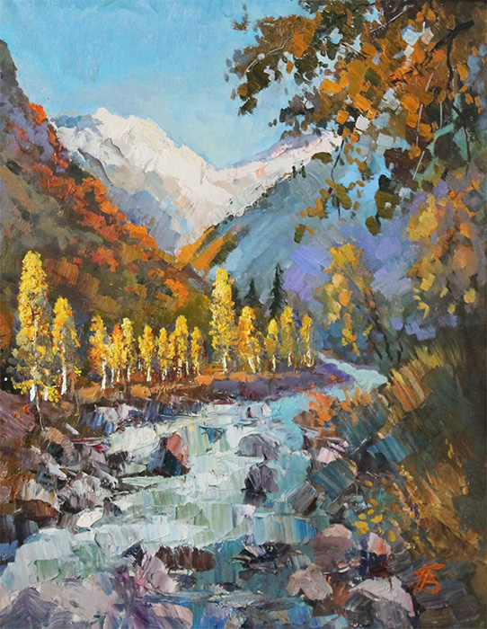  художник  Веселкин Павел, картина Река Талгар