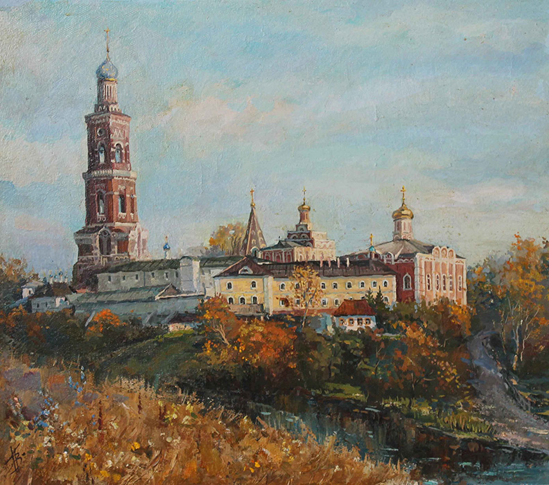  художник  Веселкин Павел, картина Ивано - Богословский монастырь по Рязанью