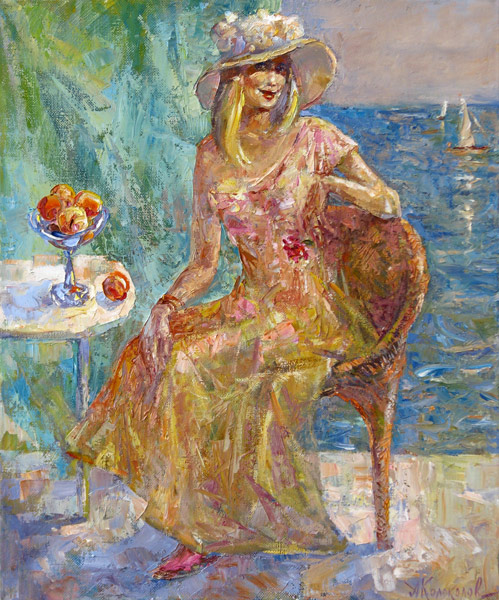  художник  Колоколов Антон, картина Дама и море