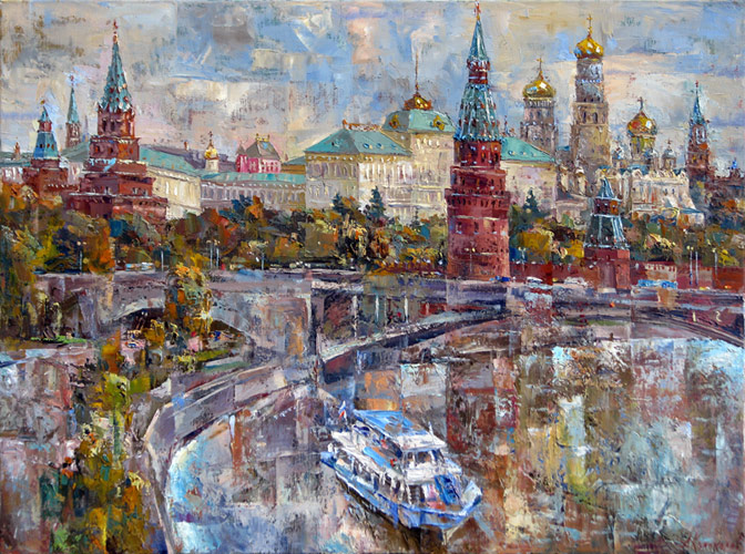  художник  Колоколов Антон, картина Осенний Кремль