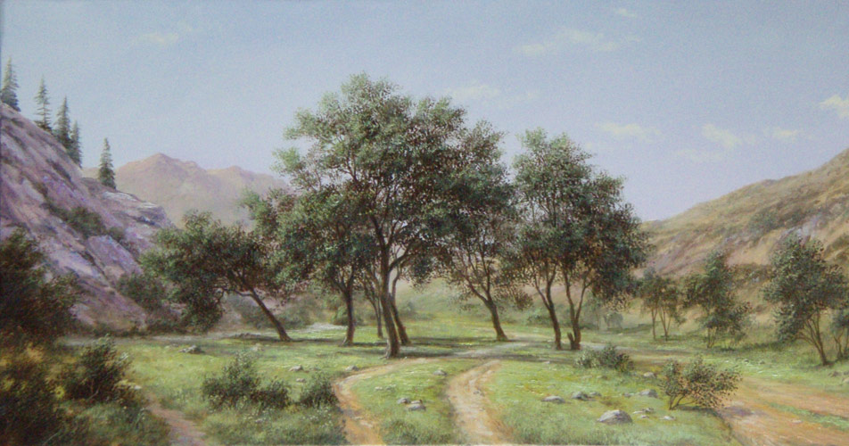  художник  Лысак Геннадий, картина Деревья в долине