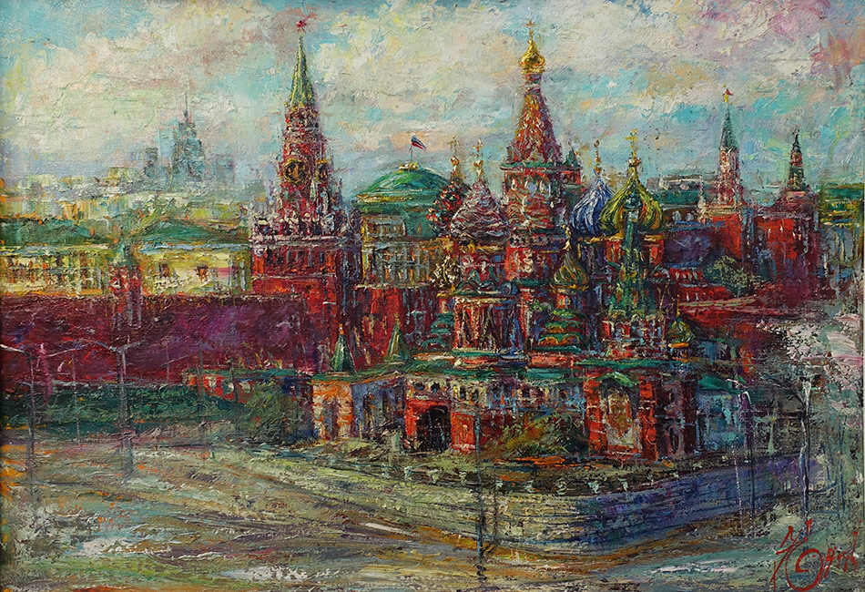  художник  Еникеев Юнис, картина Москва, Кремль