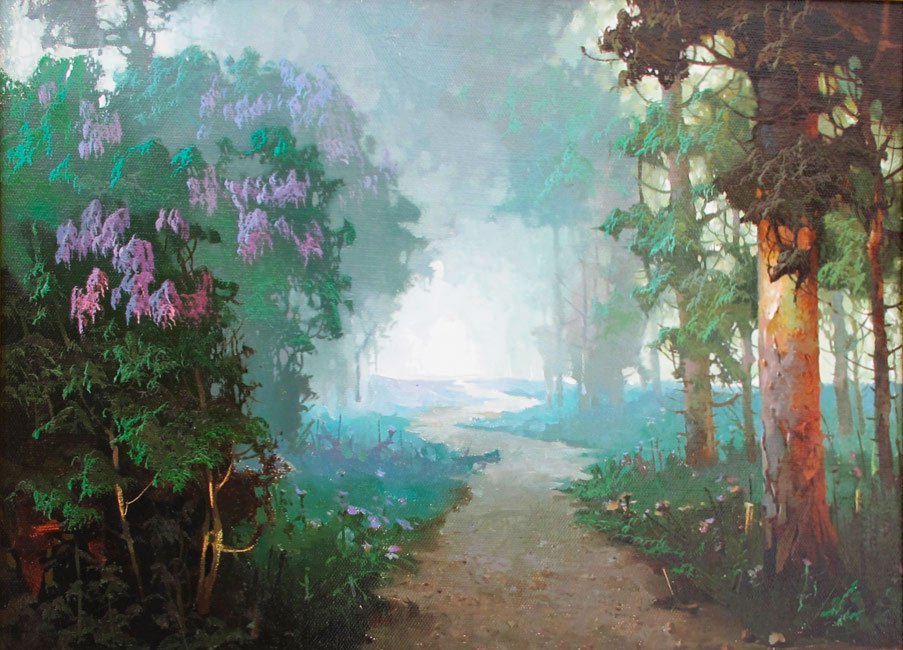  художник  Быков Виктор, картина Утренний туман