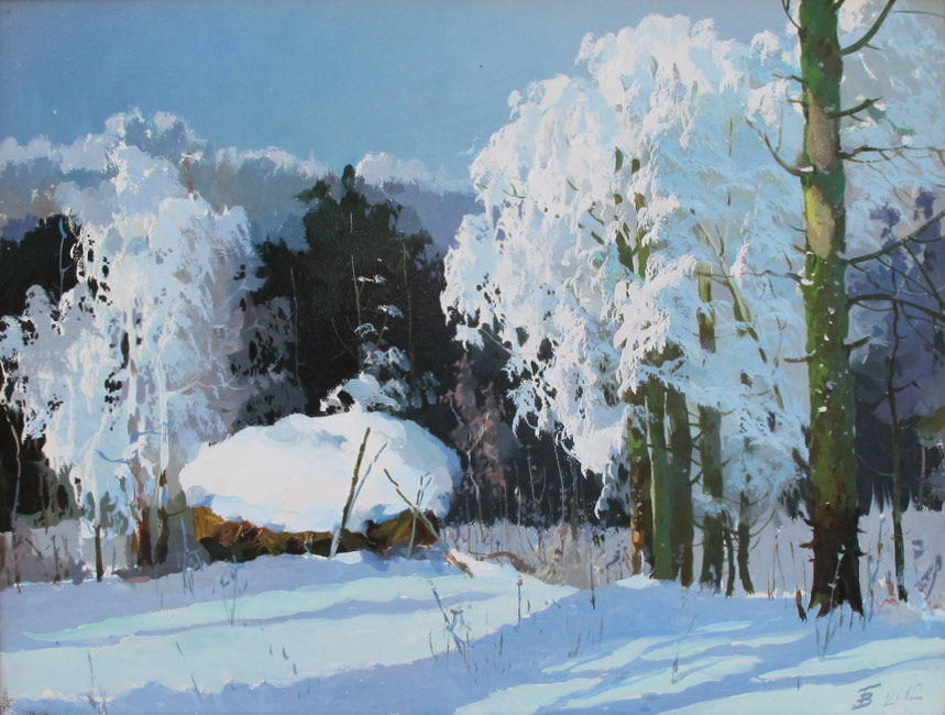  художник  Быков Виктор, картина Середина зимы