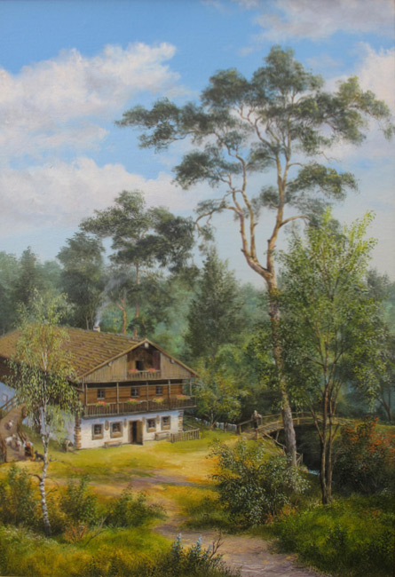  художник  Лысак Геннадий, картина Альпийский дворик