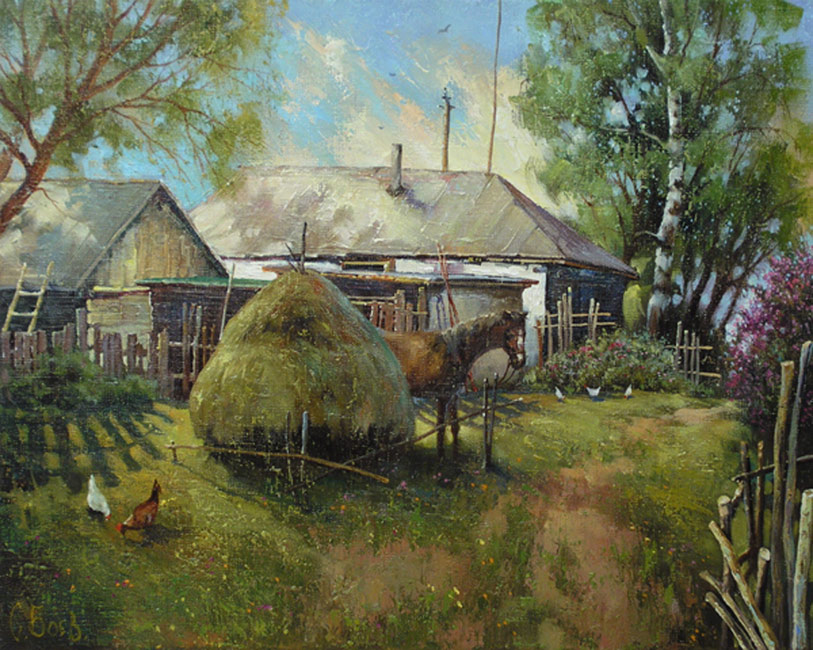 Сельский пейзаж картины