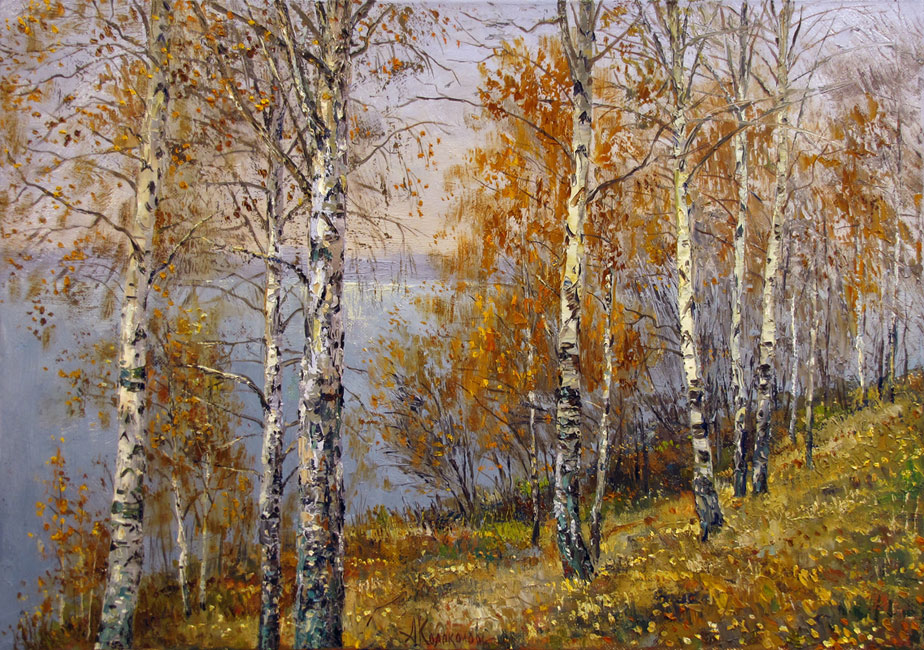  художник  Колоколов Антон, картина На волжских берегах